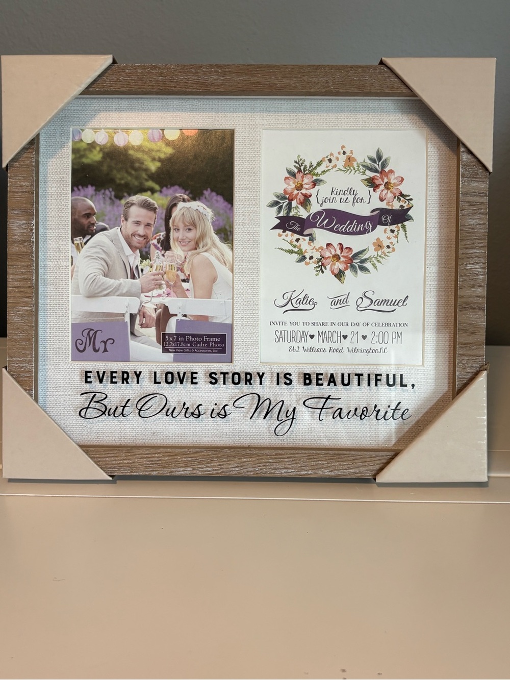 Every Love Story Is Beautiful Picture Frame - Brown Wood